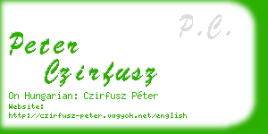 peter czirfusz business card