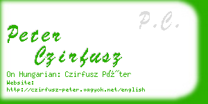 peter czirfusz business card